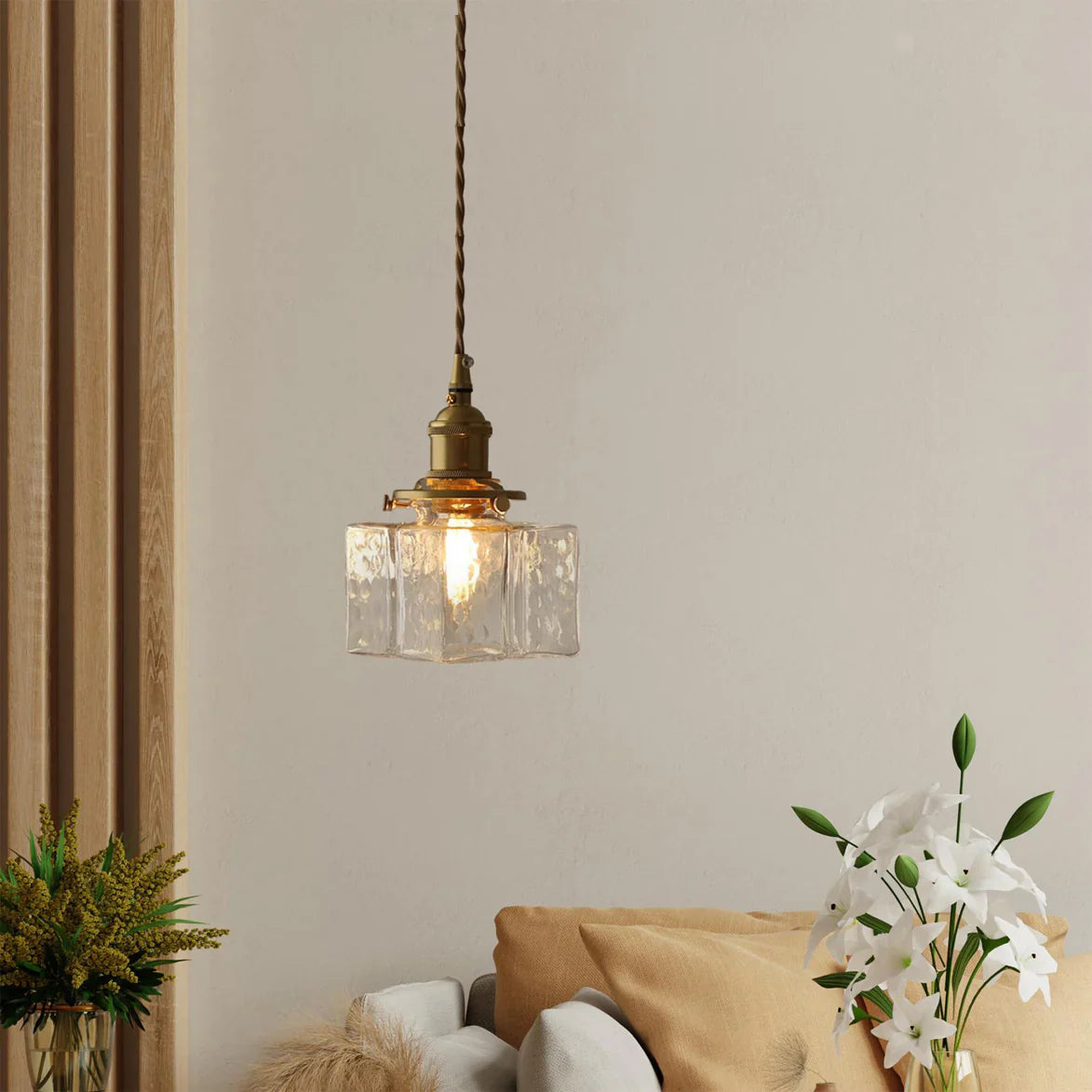 Jewel Glass Brass Pendant Light