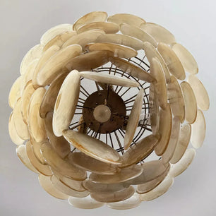 Vintage Yellow Round Murano Chandelier