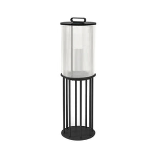 Line Glass Lantern Solar Floor Lamp