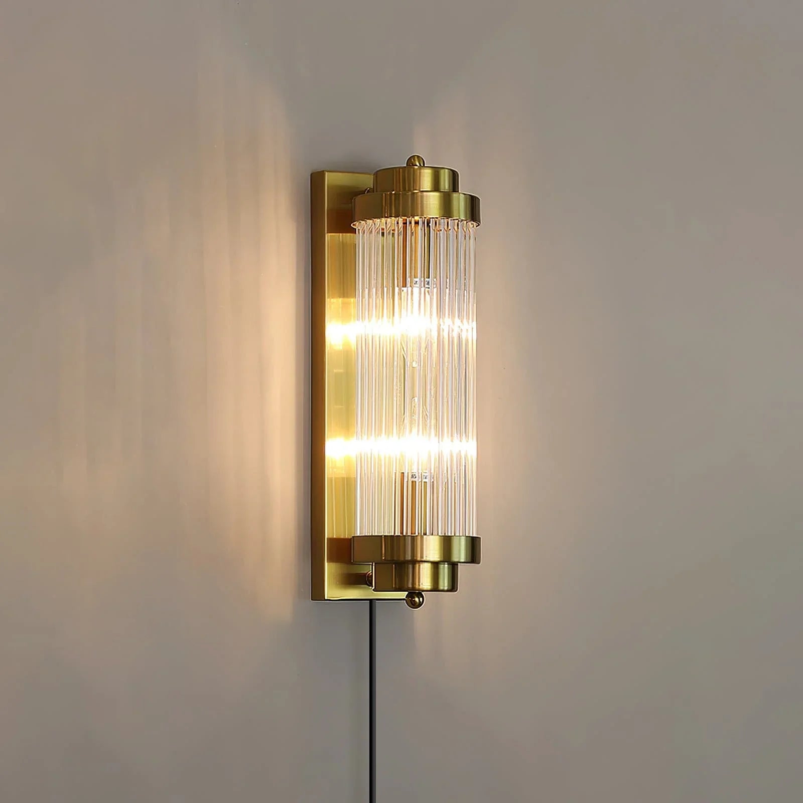 Pillar Offset Plug In Wall Lamp