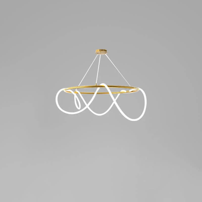 Serpentine Glow Gold Chandelier