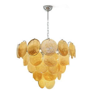 Vintage Yellow Round Murano Chandelier