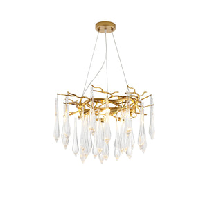 Teardrop Round Crystal Chandelier