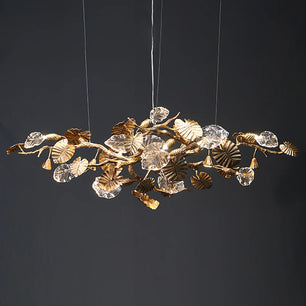 Brass Leaf Chandelier