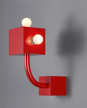 Red Cube Wall Lamp