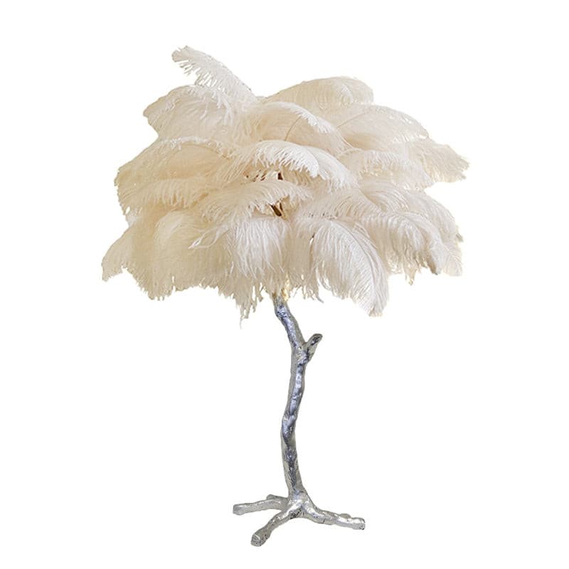 Ostrich Feather Table Lamp