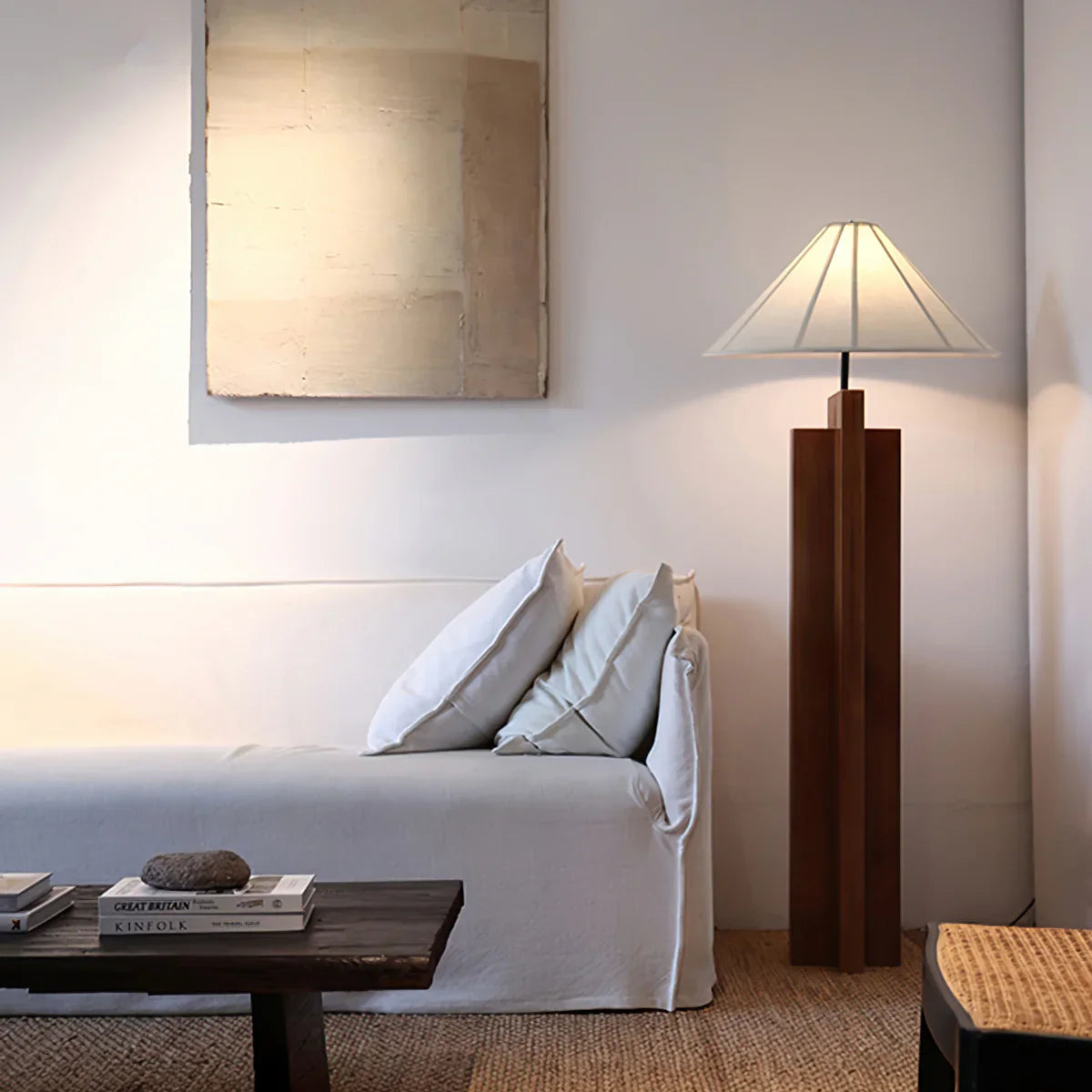 Crossbase Wood Floor Lamp