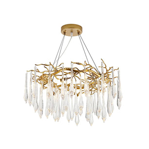 Teardrop Round Crystal Chandelier