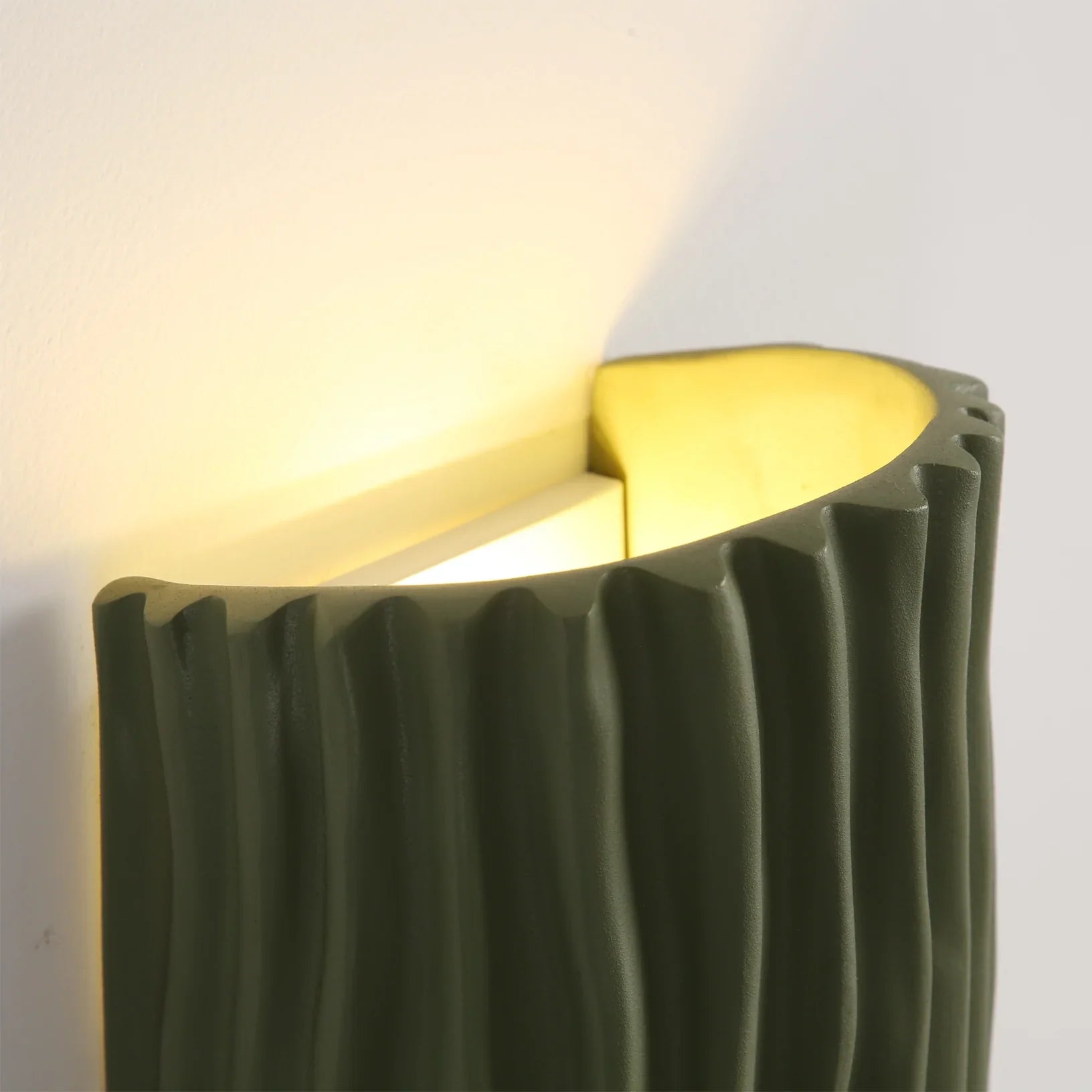 Pleated Resin Plug In Wall Lamp