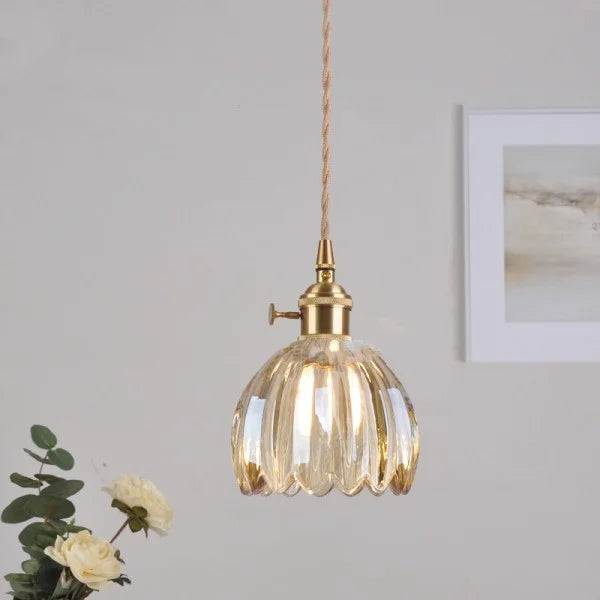 Japanese Retro Glass Flower Pendant Light S17