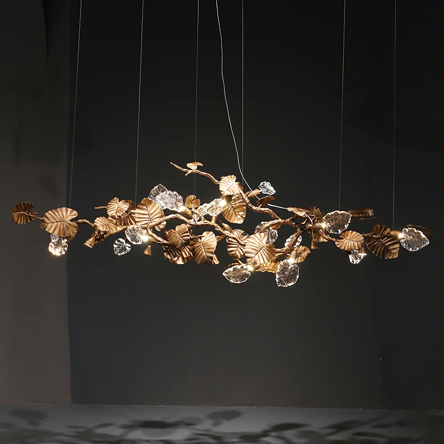 Brass Leaf Chandelier