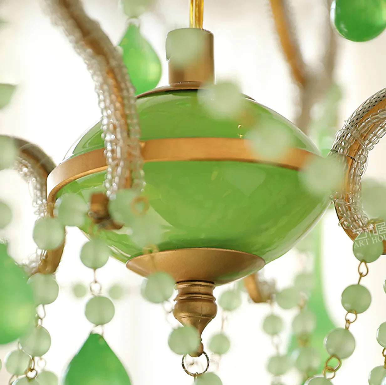 Murano Green Drops Chandelier