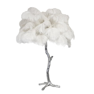 Ostrich Feather Table Lamp