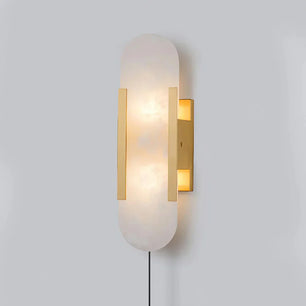 Geometric Harmony Alabaster Plug In Wall Lamp