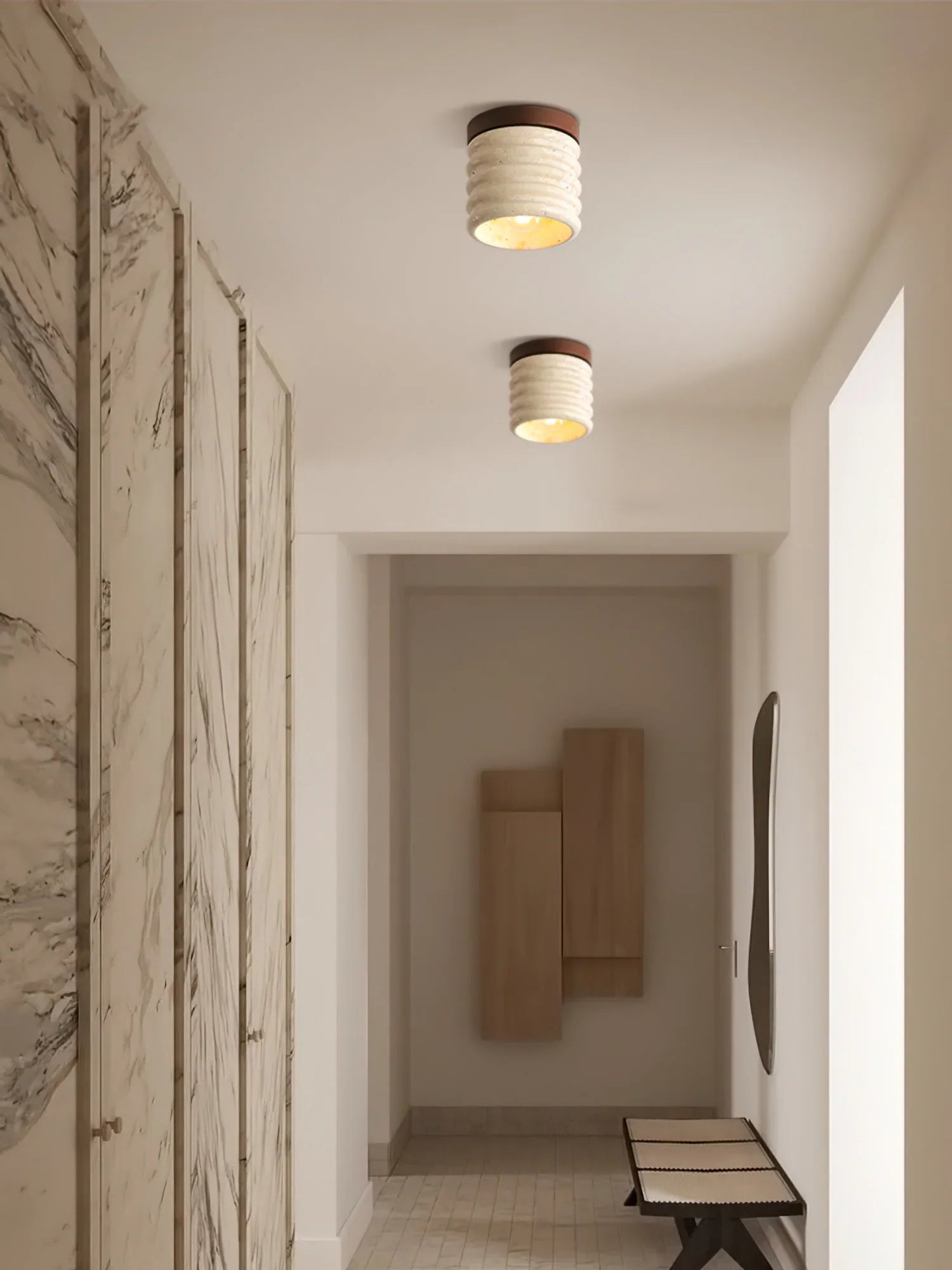 Vaarnii Travertine Ceiling Lamp