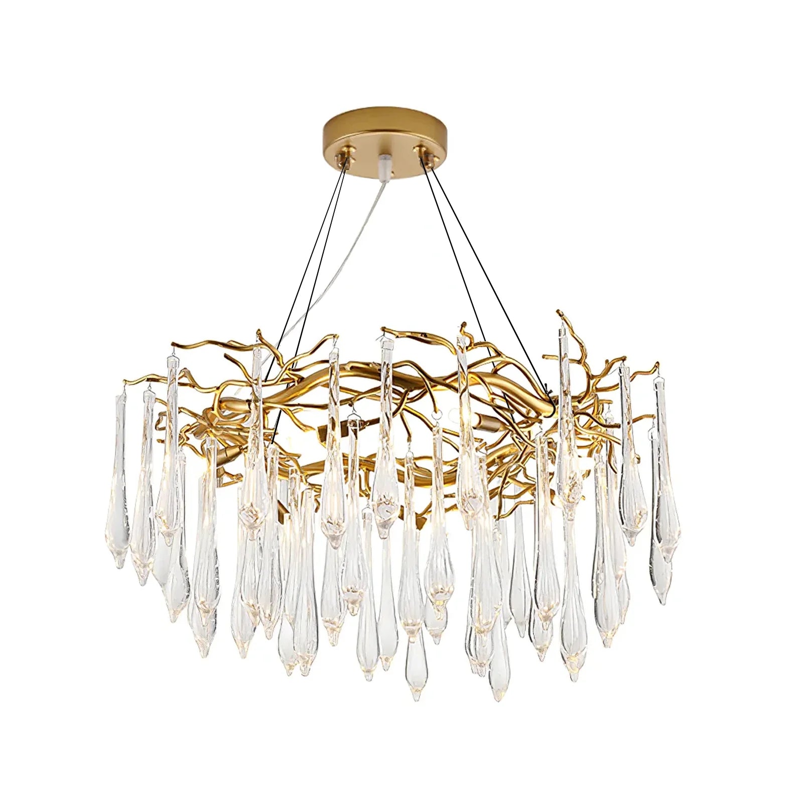 Teardrop Round Crystal Chandelier