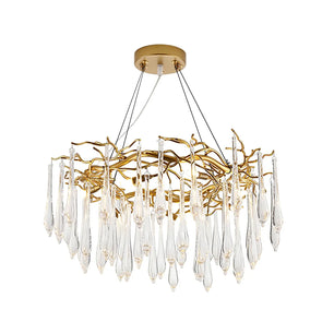 Teardrop Round Crystal Chandelier