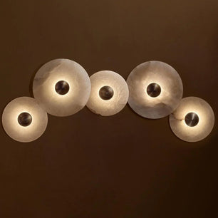 Round Alabaster Combination Wall Lamp