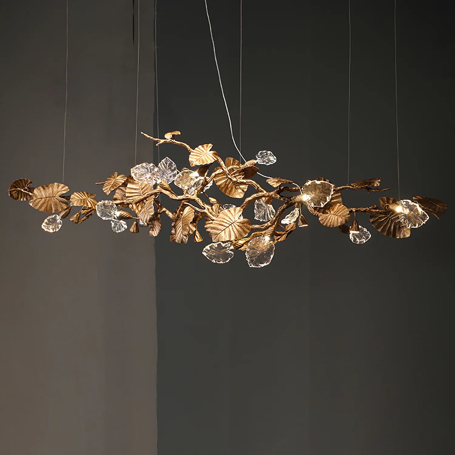 Brass Leaf Chandelier