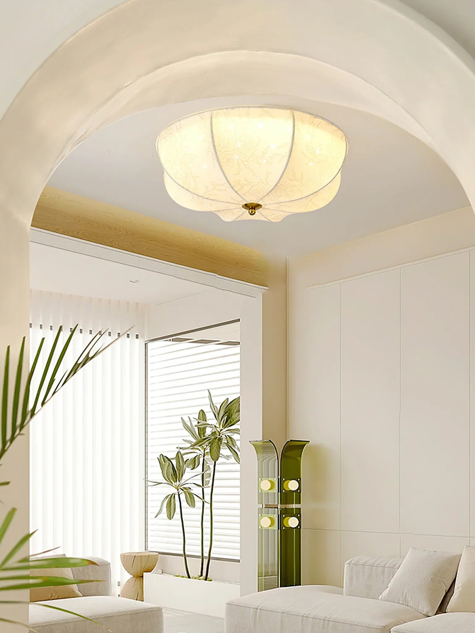 Orchid Fabric Ceiling Lamp