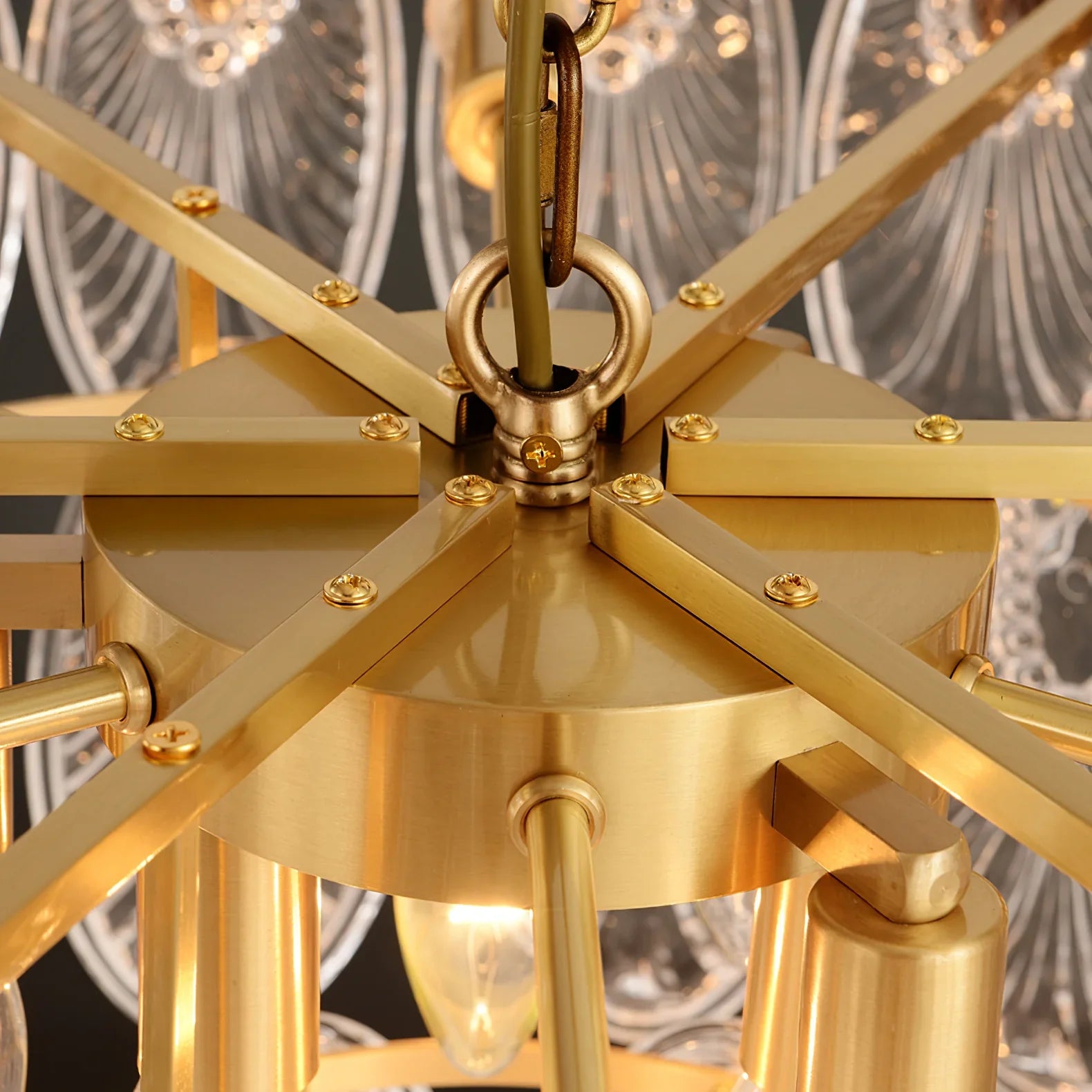 Brass Leaves Chandelier