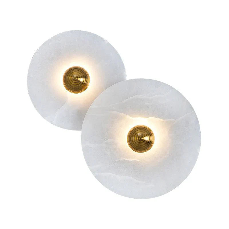 Round Alabaster Combination Wall Lamp