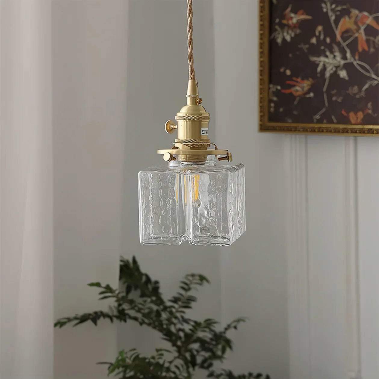 Jewel Glass Brass Pendant Light