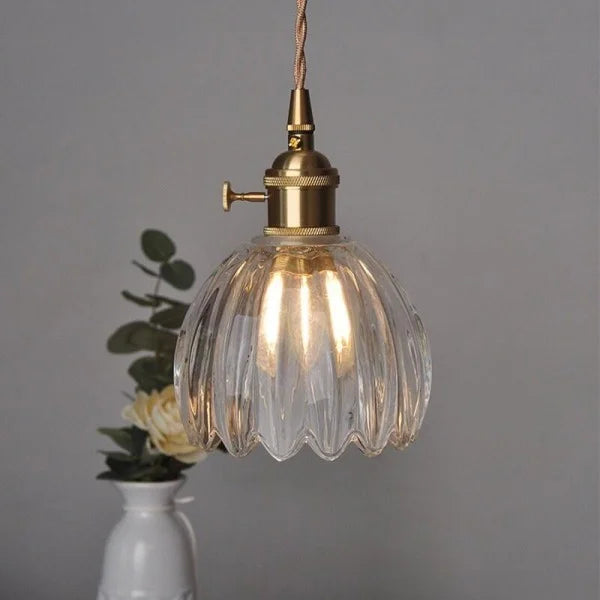 Japanese Retro Glass Flower Pendant Light S17