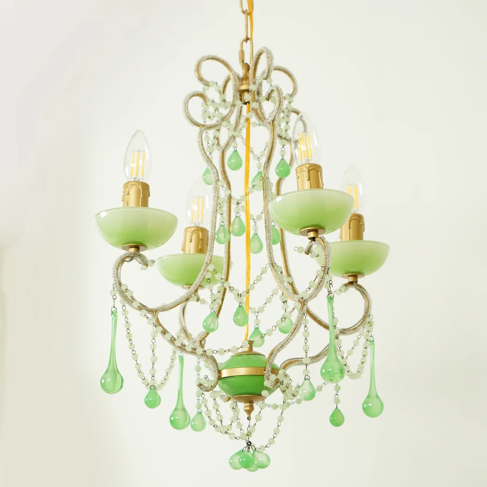 Murano Green Drops Chandelier