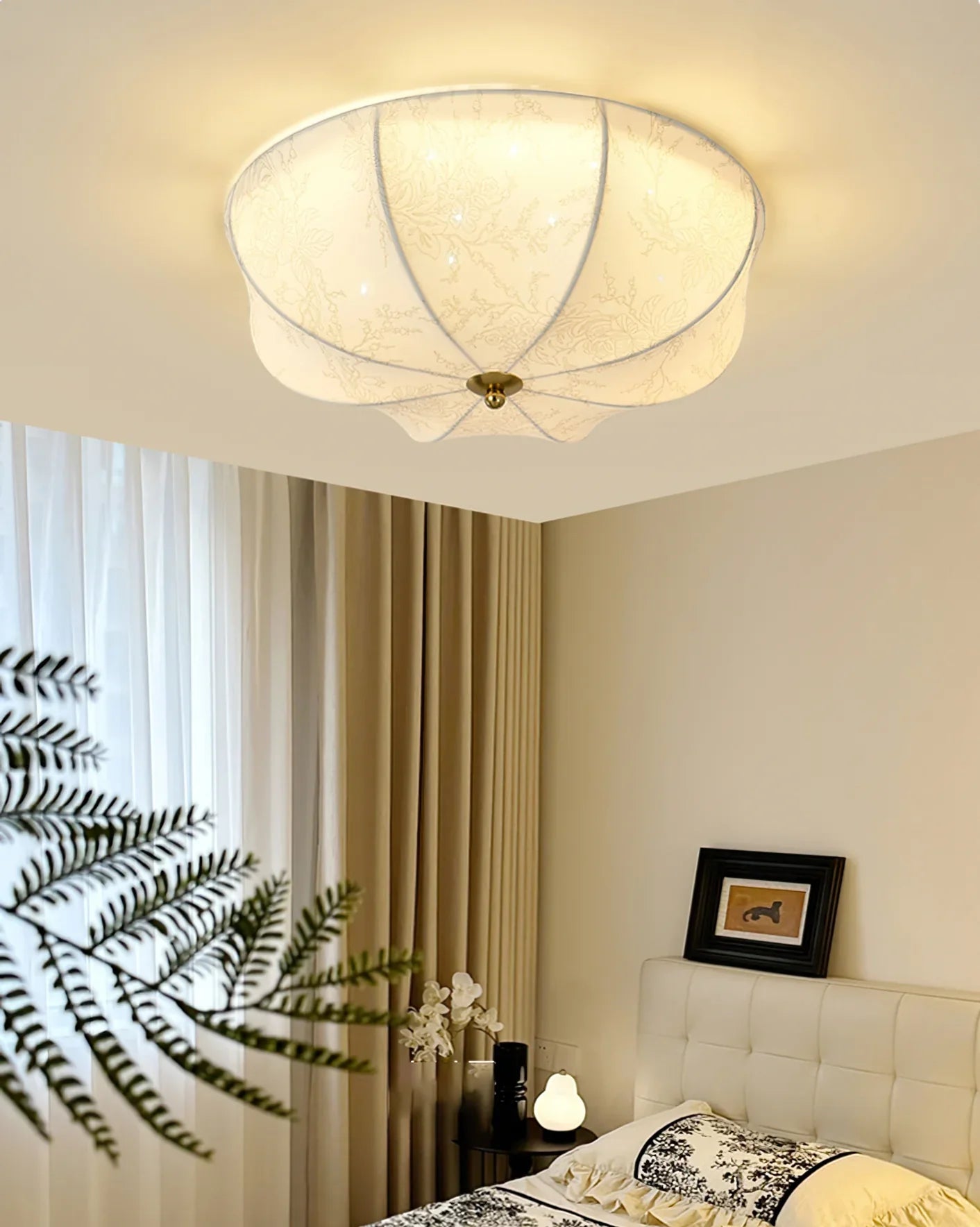 Orchid Fabric Ceiling Lamp