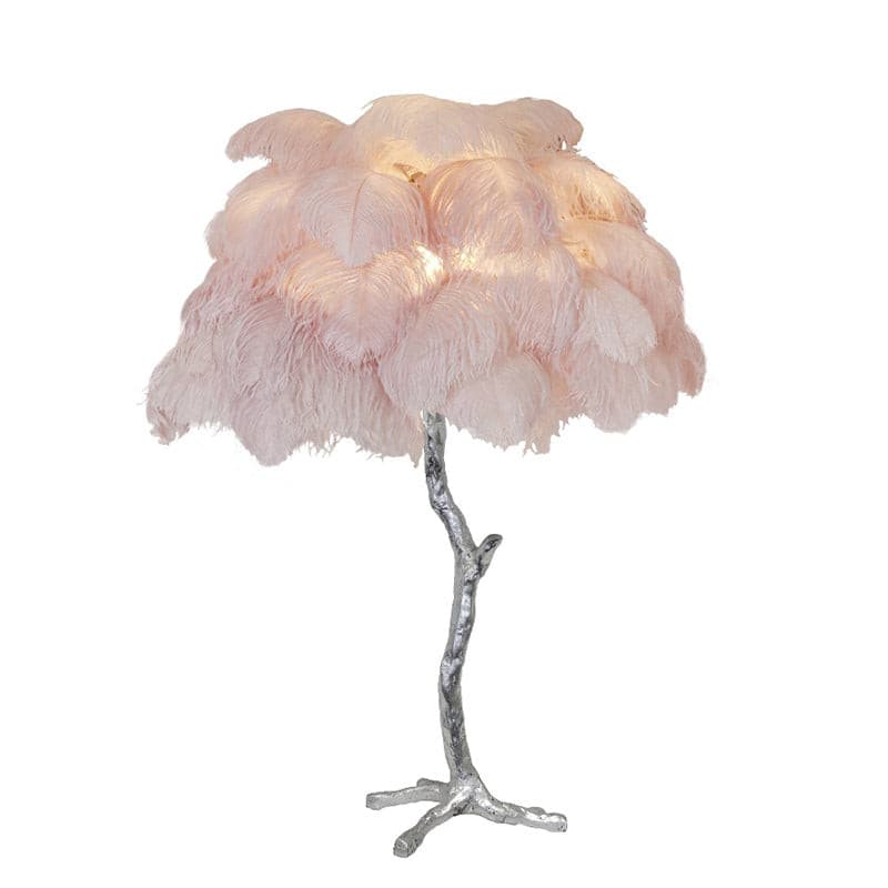 Ostrich Feather Table Lamp