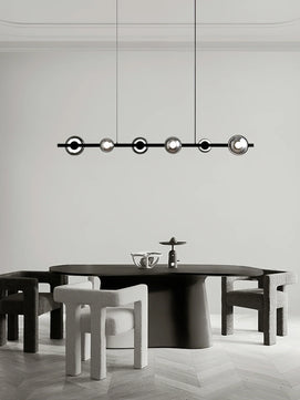 Brass Bar Glass Chandelier