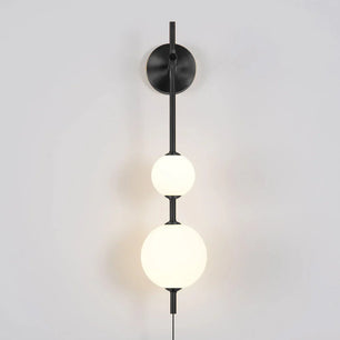 Vertical Globe Plug In Wall Lamp