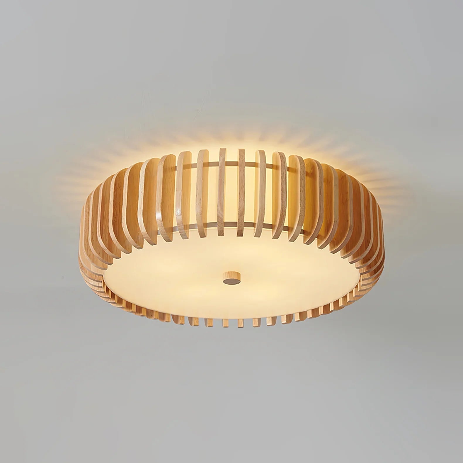 Wooden Drum Ceiling Lamp