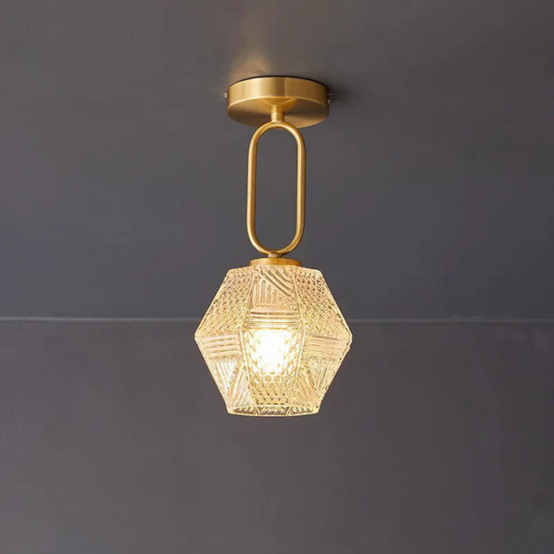 Diamond Cut Art Deco Ceiling Light