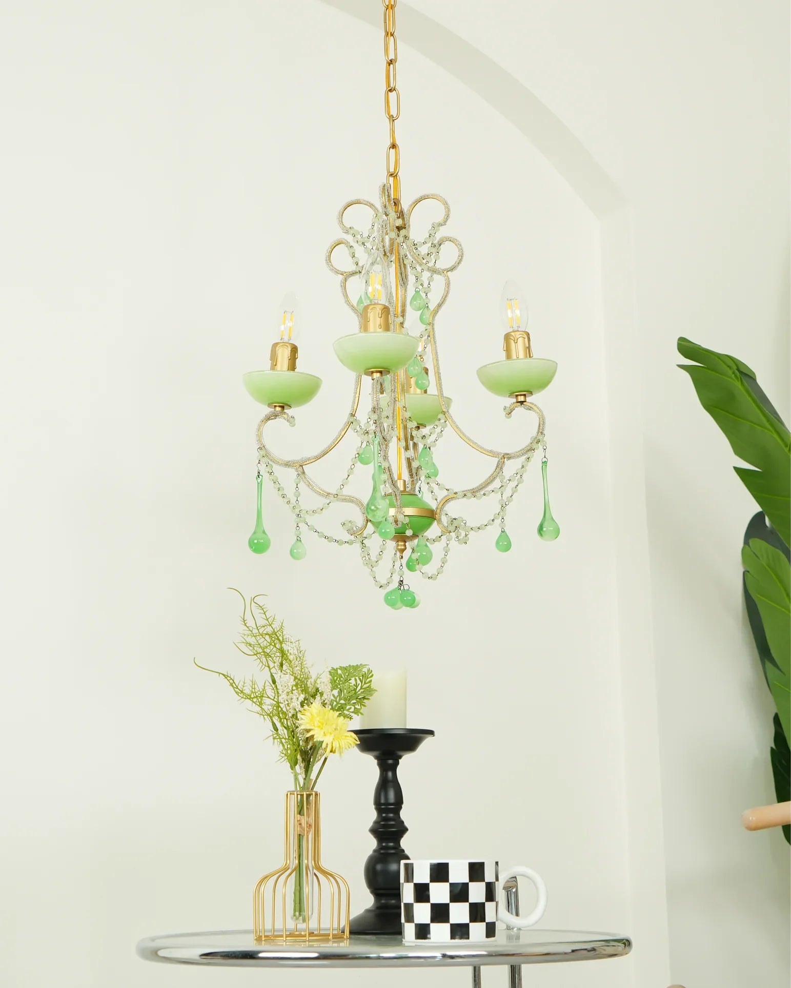 Murano Green Drops Chandelier