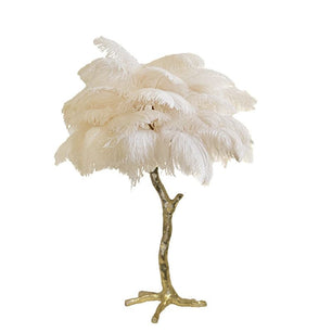 Ostrich Feather Table Lamp