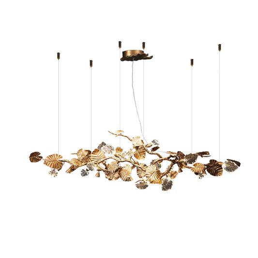 Brass Leaf Chandelier