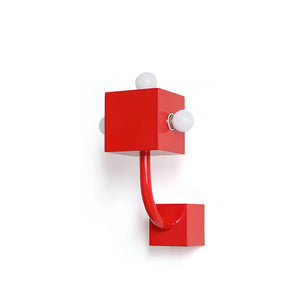 Red Cube Wall Lamp