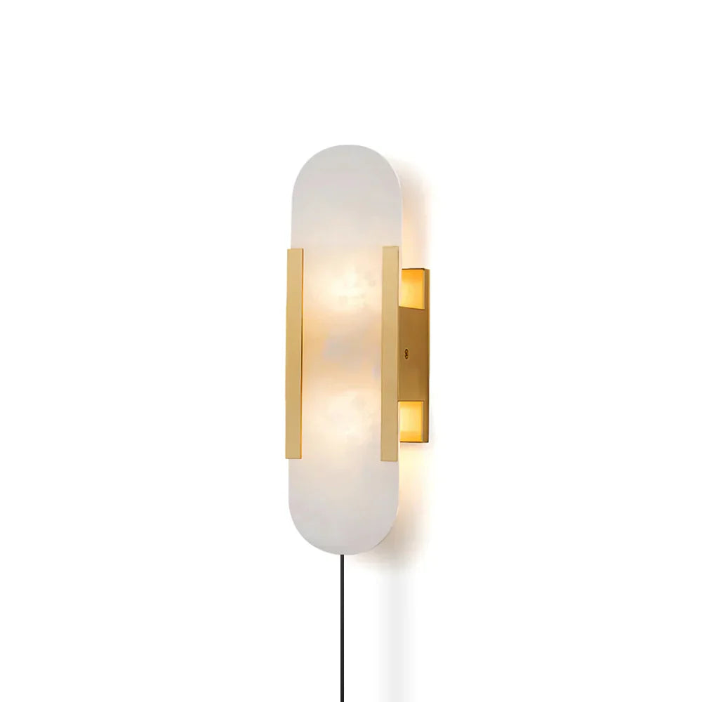 Geometric Harmony Alabaster Plug In Wall Lamp