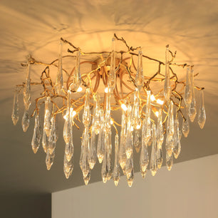 Teardrop Round Crystal Ceiling Lamp