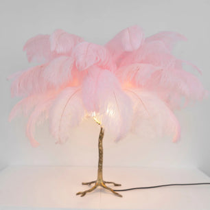 Ostrich Feather Table Lamp