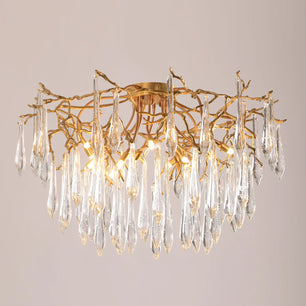 Teardrop Round Crystal Ceiling Lamp