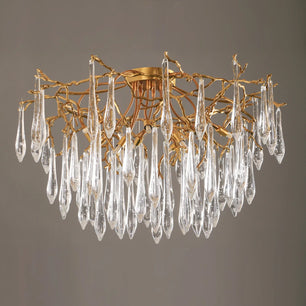 Teardrop Round Crystal Ceiling Lamp