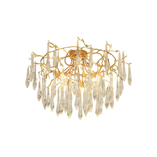 Teardrop Round Crystal Ceiling Lamp