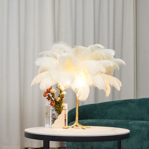 Ostrich Feather Table Lamp