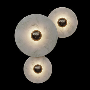 Round Alabaster Combination Wall Lamp