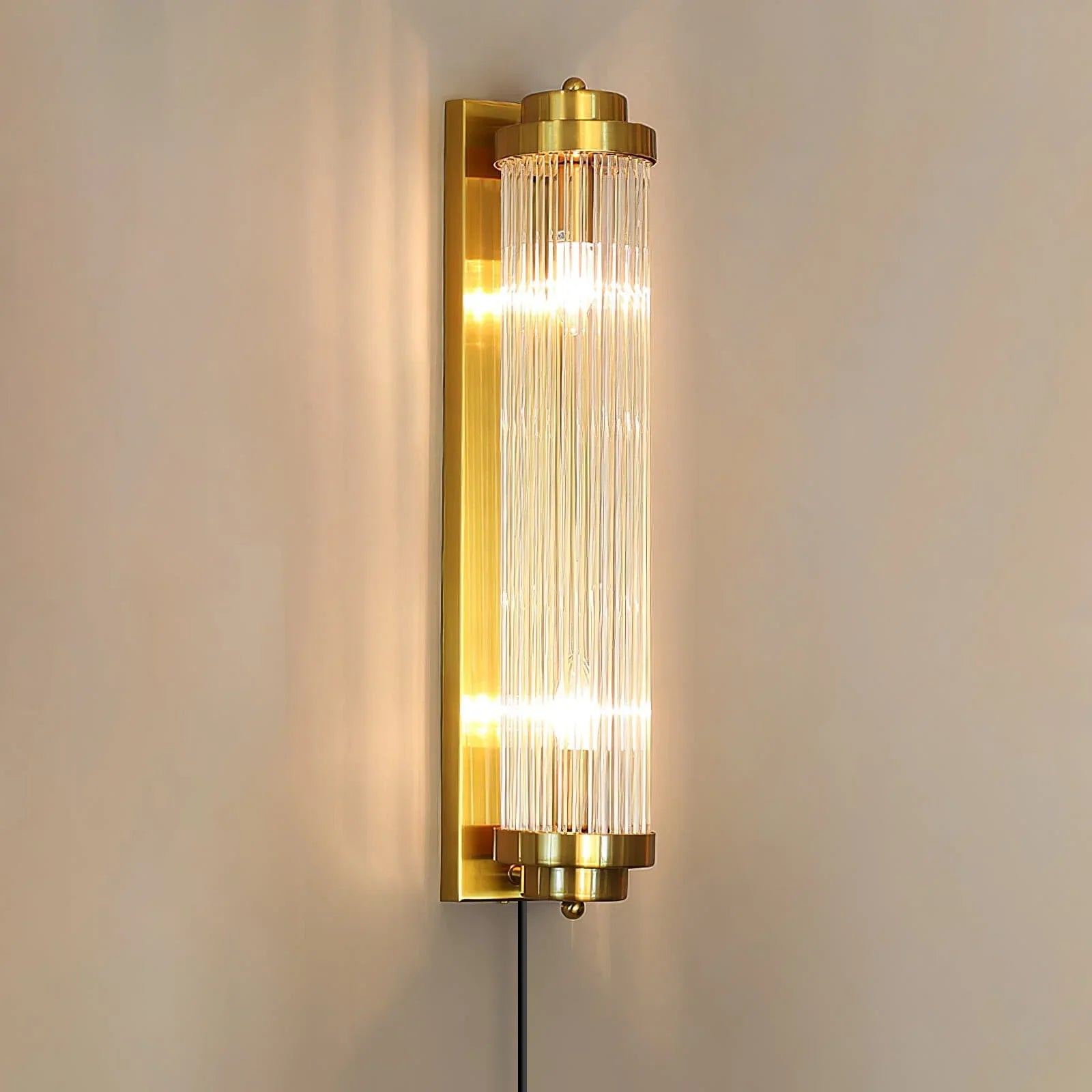 Pillar Offset Plug In Wall Lamp