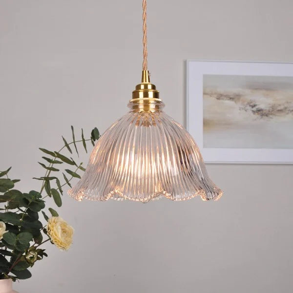 Nordic Retro Flower Glass Pendant Lamp S45