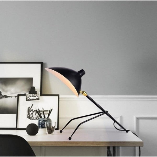 Serge Mouille Black Tripod Desk Lamp